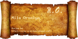 Mile Orsolya névjegykártya