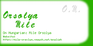 orsolya mile business card